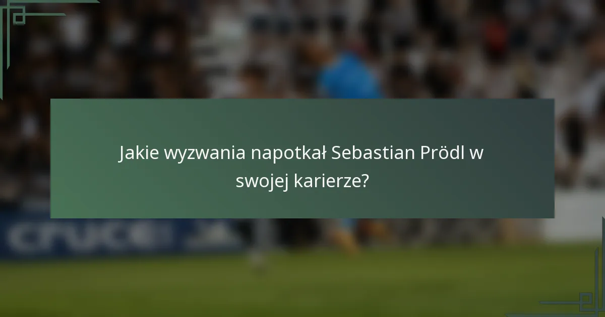 Jakie wyzwania napotkał Sebastian Prödl w swojej karierze?